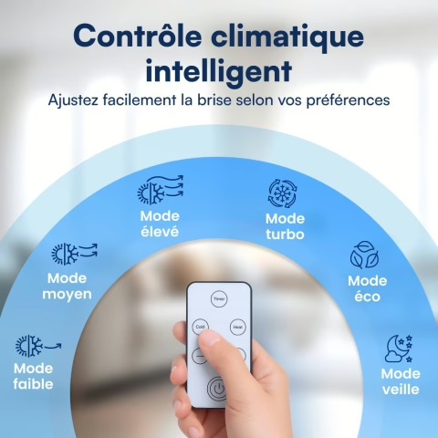 Coolzy climatiseur portable avec contrôle climatique intelligent et télécommande