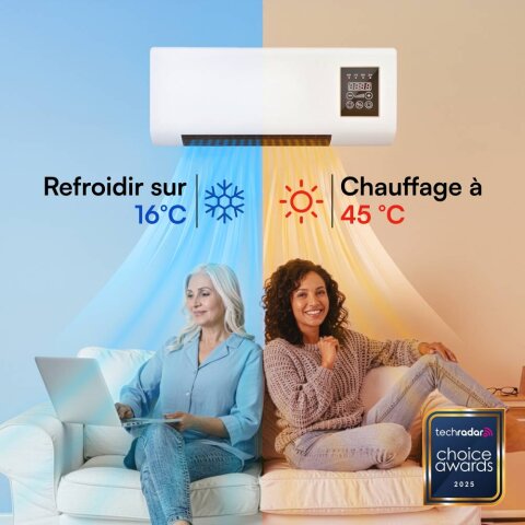 Coolzy climatiseur portable refroidissement à 16°C et chauffage à 45°C